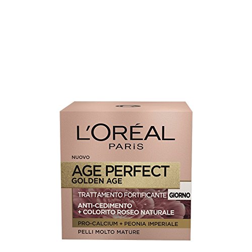 L 'Oréal Paris – Caja de regalo de 2 unidades, crema facial día de edad Perfect Golden Age 50 ml, leche desmaquillante flores raras
