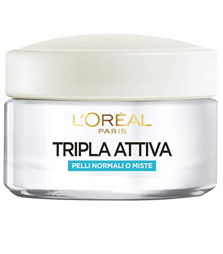 L 'Oréal Paris Triple Activa Crema hidratante protectora para pieles normales o mixtas - 9 unidades de 50 ml [450 ml] Para cabellos normales o mixtos