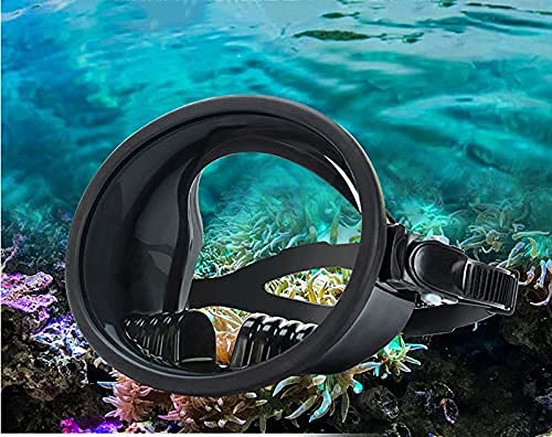 L-ROM Máscara de buceo retro redonda del silicón claro de la cara llena de la máscara del snorkel con el compensador