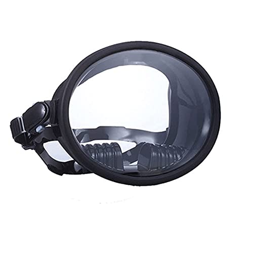 L-ROM Máscara de buceo retro redonda del silicón claro de la cara llena de la máscara del snorkel con el compensador