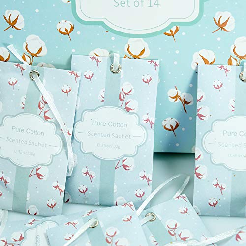 LA BELLEFÉE - 14 Sobres Perfumadas Bolsitas Aromáticas para Colocar Entre Prendas, en Cajones, Regalos para Cumpleaños Halloween Bautismos Regalos -Algodón