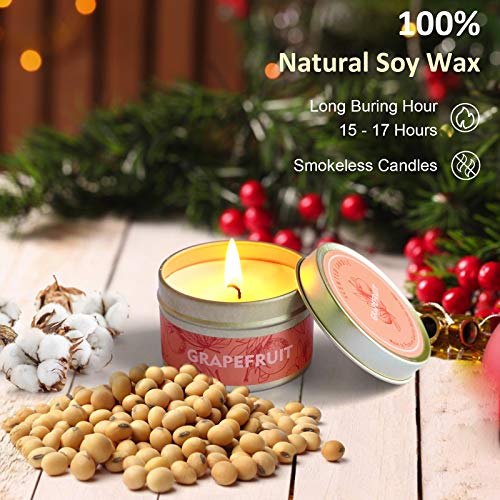 LA BELLEFÉE Velas Perfumadas de Soja Naturales Arománticas con Aceite Essencial Aromaterapia Regalos para Cumpleaños Festivales Amigos Familiares