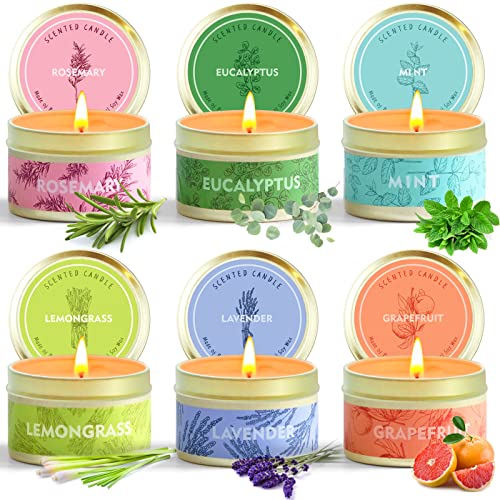 LA BELLEFÉE Velas Perfumadas de Soja Naturales Arománticas con Aceite Essencial Aromaterapia Regalos para Cumpleaños Festivales Amigos Familiares