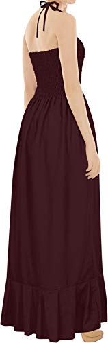 LA LEELA rayón Suave Llanura 2 en 1 Mujer más tamaño cóctel Fiesta sin Tirantes Cuello Cinta para el Pelo Corto la Ajuste Llamarada Cubre para Arriba el Loungewear Corta orquídeas Oscuros Damas