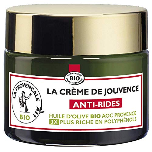 La Provençale – La Crème de Jouvence Anti-Rides – Soin Visage Certifié Bio – Huile d’Olive Bio AOC Provence – Pour Tous Types de Peaux, Même Sensibles – 50 ml