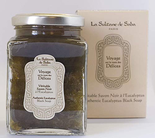 La Sultane de Saba – Jabón negro al eucalipto, 300 g – Viaje en la carretera des Délices
