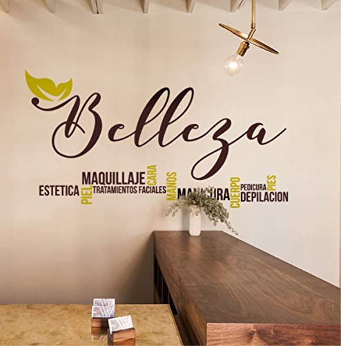 La Tienda de las Pegatinas® Vinilo Estética Secretos de Belleza, Peluquera, Esteticien, Sticker, Pegatina de pared, Decoración Peluquería. (Pequeño 80 x 42 cm, Negro - Magenta)