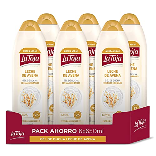 La Toja - Gel de Ducha Leche de Avena - 6Uds de 650 ml (3.900 ml) - Aporta a Tu Piel el Cuidado y la Suavidad Que Necesita - Piel Nutrida y Protegida 4050 G