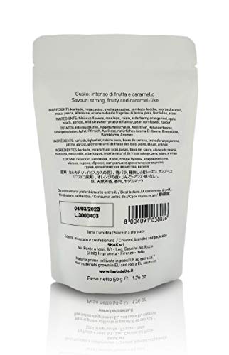 La Via del Te Té de Hibisco con Rosal Silvestre y Fruta - Bolsita de 50gr (Paquete de 2 Piezas)