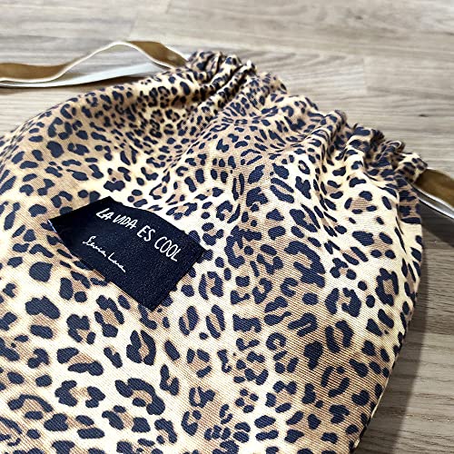 La Vida es Cool Bolso mujer PVC Transparente Bandolera Tote 2 in 1 Bolsa de tela Correa ajustable Bolso cruzado Bolso con cierre de click Estampado leopardo SWEET BAG.