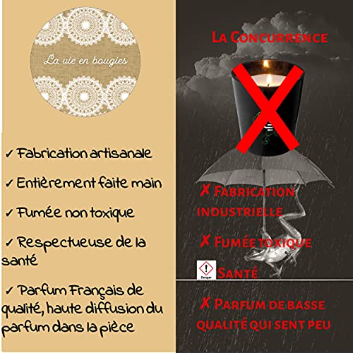 La Vie en Bougies Vela perfumada artesanal francesa, 100% cera de soja ideal para regalo de San Valentín, Día de la Madre, Día de la Madre, cumpleaños o Navidad