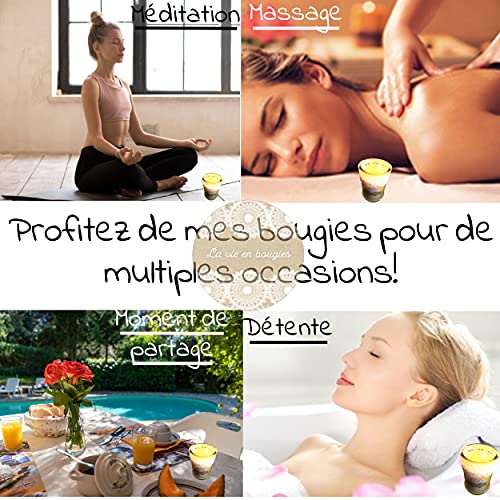 La Vie en Bougies Vela perfumada artesanal francesa, 100% cera de soja ideal para regalo de San Valentín, Día de la Madre, Día de la Madre, cumpleaños o Navidad