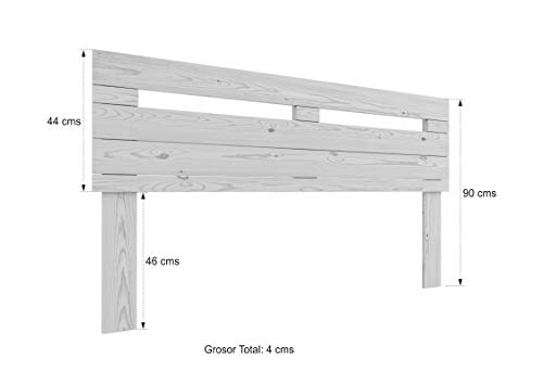 LA WEB DEL COLCHON - Cabecero de Madera Rústico Provenza para Cama de 135 (145 x 90 cms.) Blanco nórdico | Cabeceros Madera | Dormitorio Matrimonio | Cabezal Cama |Estilo nórdico