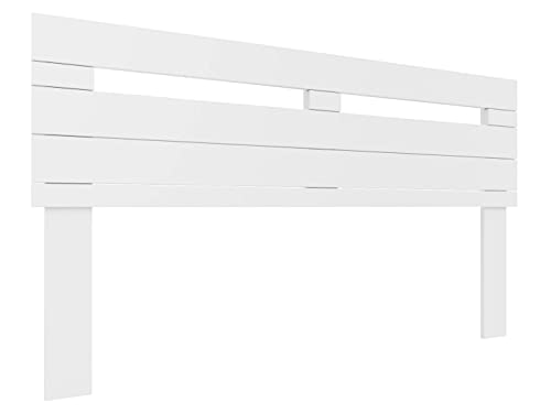 LA WEB DEL COLCHON - Cabecero de Madera Rústico Provenza para Cama de 135 (145 x 90 cms.) Blanco nórdico | Cabeceros Madera | Dormitorio Matrimonio | Cabezal Cama |Estilo nórdico