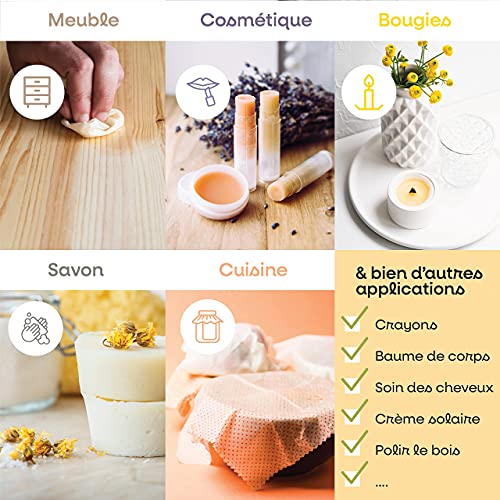 Labelnorme - Cera de Abejas Orgánica Pepitas Amarillas 1000g - Calidad Pura Y Natural Para Velas Jabones Depilación Cosméticos Cremas De Cuero Y Bálsamos Labiales - Fabricación Superior De Gránulos