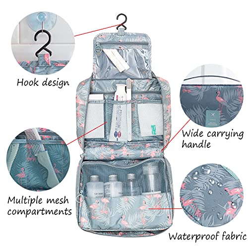 LABOTA Bolsa de Aseo Colgante para Mujer, Neceser Maquillaje Grande para Mujer, Bolsa de Aseo Impermeable, Organizador cosmético, Neceser de Viaje y una pequeña bolsa de maquillaje portátil