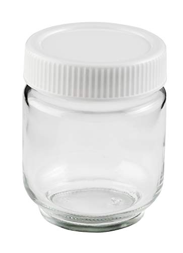 Lacor Vasos yogurtera 7 Unidades, Tarro Cristal Transparente con Tapa Blanca Rosca para Yogurt, Capacidad 190ml.LibreBPA