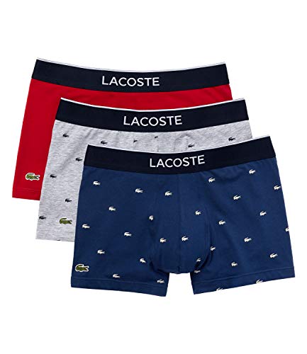 Lacoste 5H3411 Bóxer, Methylene/Argent Chine-Ro, XL (Pack de 3) para Hombre