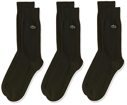 Lacoste RA4744 Calcetines, Noir/Vert, 41-46 (Pack de 3) para Hombre