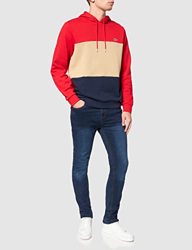 Lacoste SH6900 Sudadera para Hombre, Rojo/Viennois-Marine, XXL