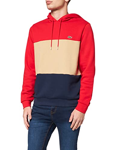 Lacoste SH6900 Sudadera para Hombre, Rojo/Viennois-Marine, XXL