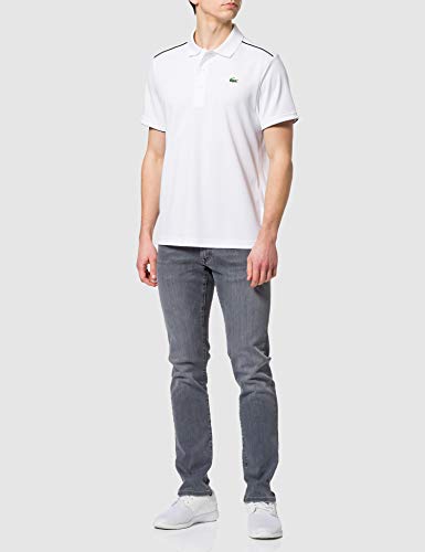 Lacoste Sport DH2094 Camisa de polo, Blanc/Noir, M para Hombre