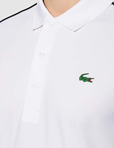 Lacoste Sport DH2094 Camisa de polo, Blanc/Noir, M para Hombre