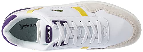 Lacoste T-Clip 0121 P SMA, Zapatillas Hombre, Wht/PURP, 42 EU