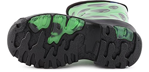 Ladeheid Botas de Agua en PVC Unisex Niños Niñas LARB015 (Verde/Fantasma, 31/32 EU)