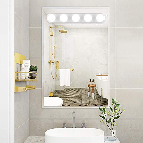 Lámpara de espejo LED, estilo Hollywood, regulable, lámpara de maquillaje, lámpara de maquillaje, tocador, iluminación de espejo para espejo de cosméticos, cuarto de baño o espejo, 5 LED Lampe