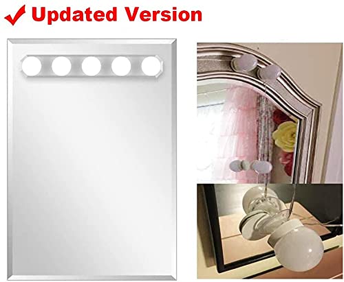 Lámpara de espejo LED, estilo Hollywood, regulable, lámpara de maquillaje, lámpara de maquillaje, tocador, iluminación de espejo para espejo de cosméticos, cuarto de baño o espejo, 5 LED Lampe