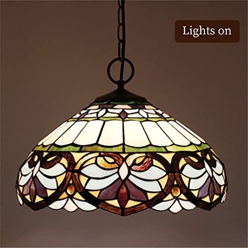 Lámpara De Estilo De Estilo Tiffany De 16 Pulgadas, Modelo De Iluminación Colgante De Vidrio De Forma De Corazón, Lámpara De Vidrio, Lámparas Colgantes De Techo Para Dormitorio, Sala De Estar, Comedor