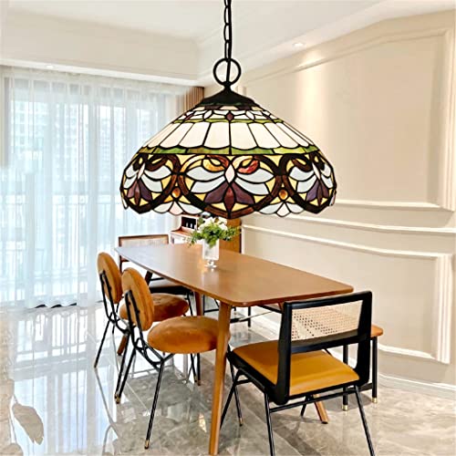 Lámpara De Estilo De Estilo Tiffany De 16 Pulgadas, Modelo De Iluminación Colgante De Vidrio De Forma De Corazón, Lámpara De Vidrio, Lámparas Colgantes De Techo Para Dormitorio, Sala De Estar, Comedor
