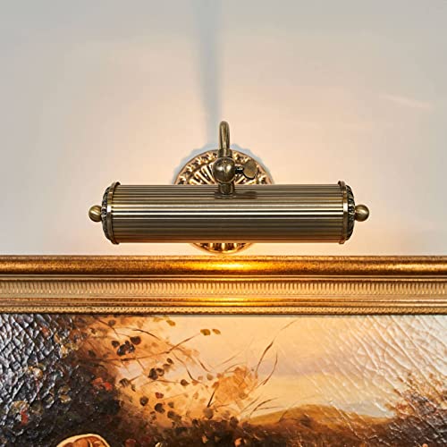 Lámpara de pared 'Joely' en Bronce hecho de Metal e.o. para Salón & Comedor (1 llama, E14) de Lindby | lámpara para cuadros, aplique