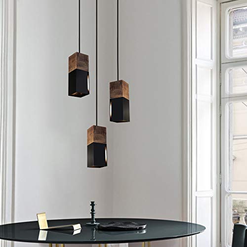 Lámpara de techo colgante vintage con pantalla retro industrial para bombillas E27, color negro y blanco, a elegir, para comedor, pasillo, restaurante, sótano, etc., 1 paquete