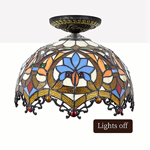 Lámpara De Techo De Estilo Tiffany Estilo De 12 Pulgadas, Colgante De Vidrio De Forma De Corazón, Accesorio De Iluminación, Pantalla De Vidrio, Iluminación De Techo Led Para Dormitorio, Sala De Estar,
