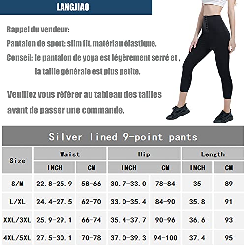 langjiao Pantalones de yoga para mujer, con compresión térmica fuerte, cintura ajustable, adelgazante, aceleración para perder peso, para mantener el vientre plano, larga., L - XL