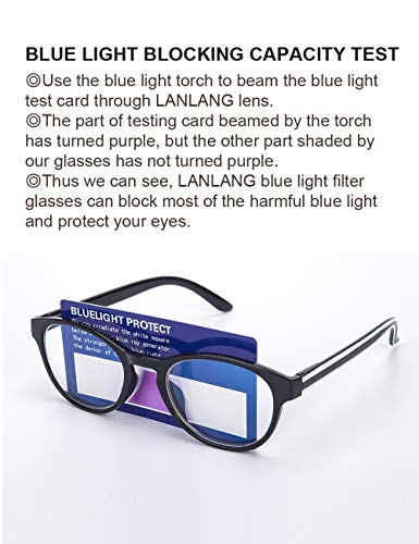 LANLANG Gafas de lectura Luz Azul gafas de lectura para Mujer, 3 Paquete Filtro de luz azul gafas Antiluz Azul,Anti UV,3 colores incluyendo 0-3,5 dioptrías L-L009-3COL +2,0