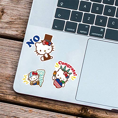 Lanseede 100pcs Pegatinas de Hello Kitty japonés Sanrio Kawaii Pegatinas estéticas Pegatinas de Vinilo para Botellas de Agua monopatín portátil Paquetes de Pegatinas Impermeables