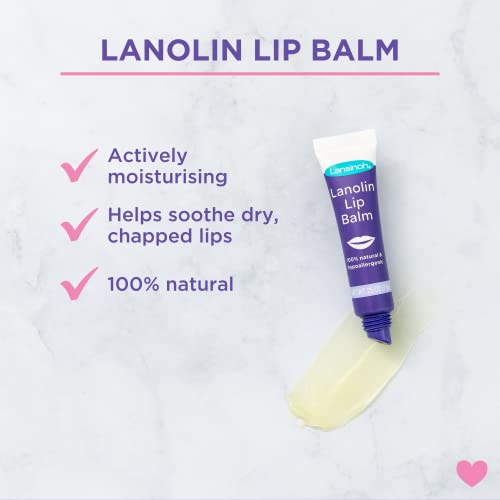 Lansinoh Bálsamo labial lanolina - calma y protege los labios secos y agrietados - Hidrata activamente 7 g, transparente