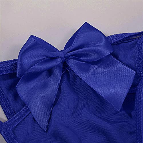 Laonajkd Ropa Interior Mujer Sexy Muy Transparente Pijama Semi Eróticas Picardías Atractivas Floral Encaje V Sin Espalda Atractivas Floral Encaje Camisa de señora+Braguita (Azul, L)