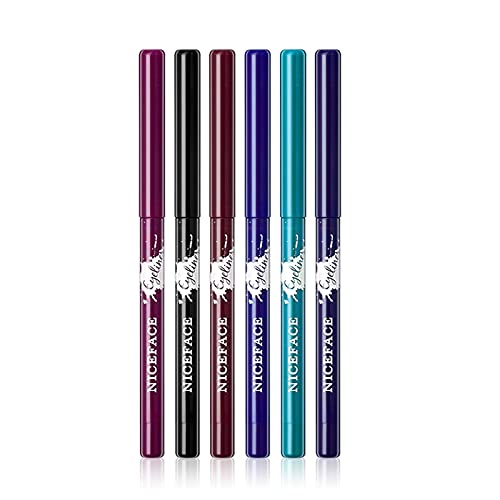 Lápices delineadores de ojos de 6 colores - Lápiz delineador de ojos en gel de colores, Lápiz delineador de ojos en gel mate, Kit de delineador de ojos colorido de larga duración a prueba de agua