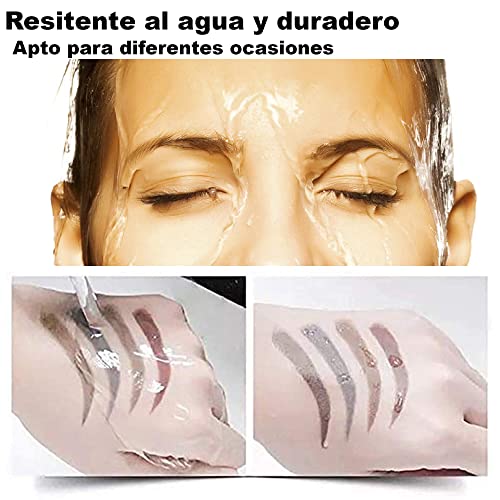 lapiz cejas microblading, lapiz cejas 4 puntas, perfilador de cejas, Cejas Naturales Cubre áreas Dispersas, Lápiz de Cejas resistente al agua (02 # Marrón Oscuro)
