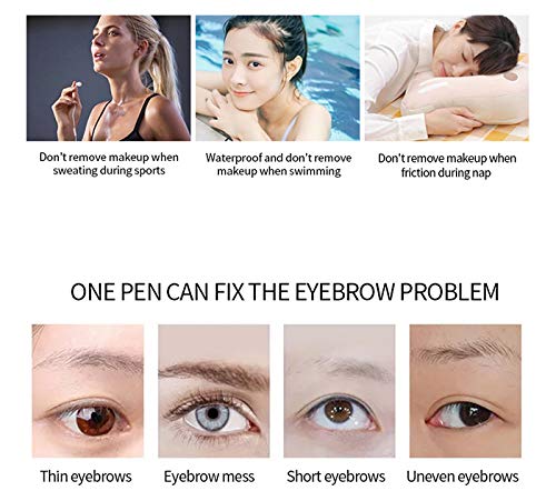 Lápiz de Cejas Resistente al Agua, Lapiz de Cejas con Tatuaje, Diferentes Formas de Lápiz de Cejas en Ambos Extremos, Utilizado Para el Maquillaje de Ojos (Marrón Oscuro)