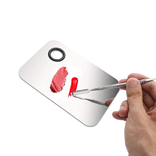 Lápiz labial de maquillaje Nail Art mezcla paleta de acero inoxidable con espátula herramientas BT057