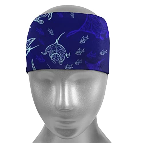 Las diademas deportivas no se caen de manta y pescado con estampado de rayas para correr para hombres y mujeres