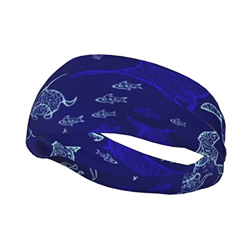 Las diademas deportivas no se caen de manta y pescado con estampado de rayas para correr para hombres y mujeres