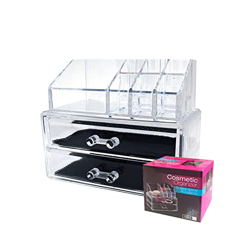 LASE C9, Organizador de Maquillaje Mujer. Guarda y Almacena tu Set de Maquillaje y Cosméticos. Cajón de Metacrilato Transparente para Tocador. Caja Expositora de Pintalabios y Brochas (964109)