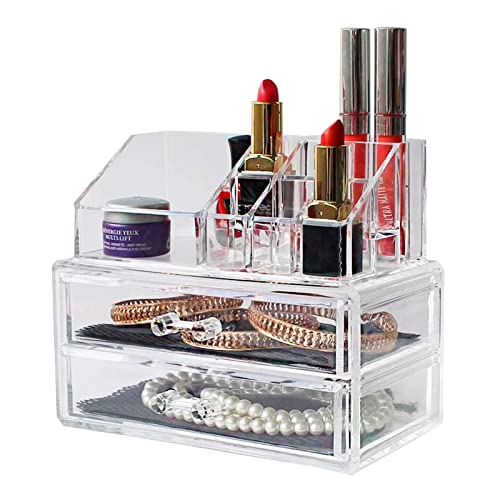 LASE C9, Organizador de Maquillaje Mujer. Guarda y Almacena tu Set de Maquillaje y Cosméticos. Cajón de Metacrilato Transparente para Tocador. Caja Expositora de Pintalabios y Brochas (964109)