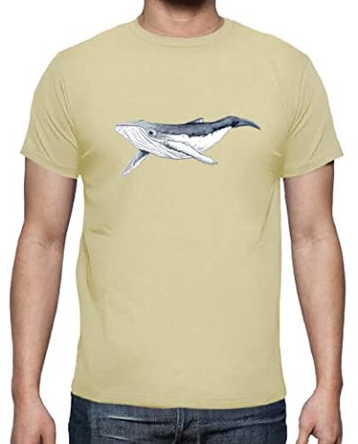 latostadora Camiseta Manga Corta Bebe Ballena Yubarta para Hombre - Crema XL - Ref. 998513-P
